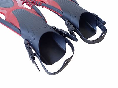 Plutvy Delta rozťahovacie s pásikom 36/40 červené