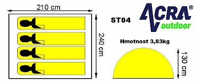 Stan pre 4 osoby - dvojplášťový ST04