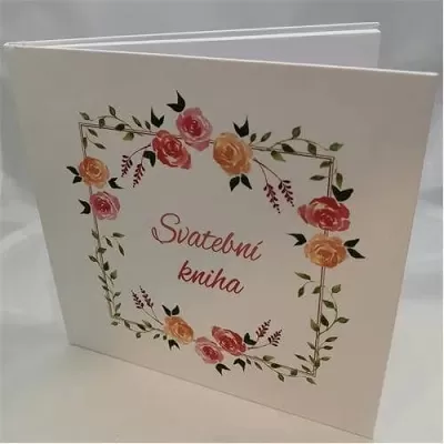 Svadobná kniha hostí s českým nápisom - ruža