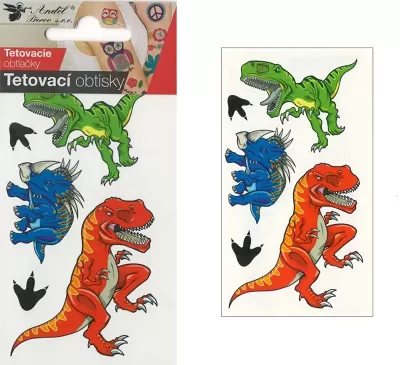 Dočasné tetovanie detské - dinosaury