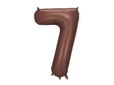 Fóliová číslica - saténová hnedá 7 - 86 cm