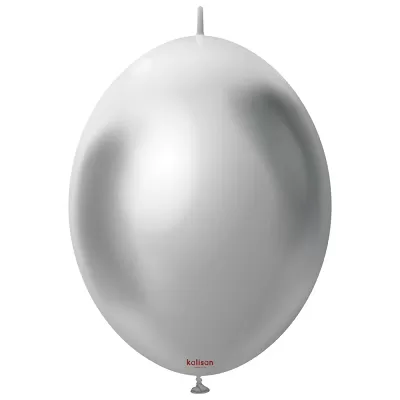 Dekorační spojovací balonky chromové stříbrné 15 cm/6" 50 ks