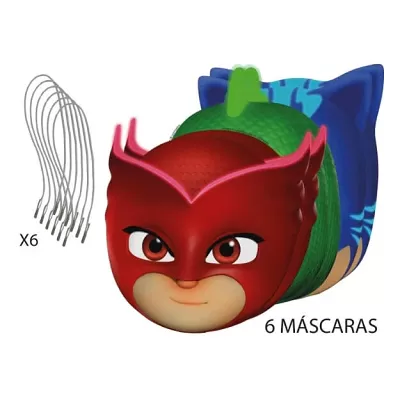 Papírové masky PJ Masks - 18cm, 6ks