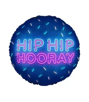 Fóliový balonek Hip Hip Hooray kruh 46 cm