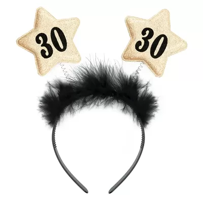 Čelenka s hvězdami 30. narozeniny - černá