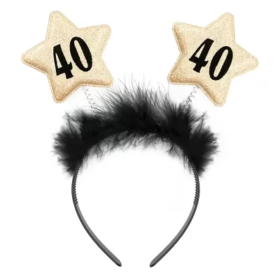 Čelenka s hvězdami 40. narozeniny - černá