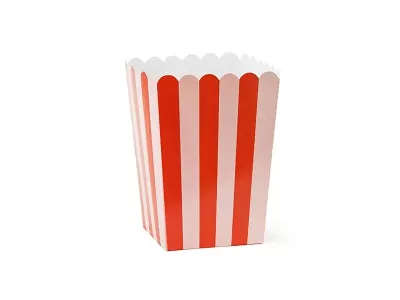 Krabice na popcorn červeno-růžové 6ks