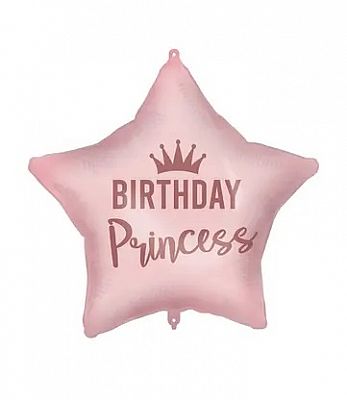 Fóliový balonek hvězda Birthday Princess 46 cm