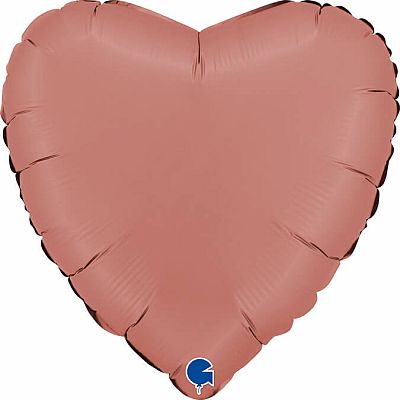 Fóliový balonek srdce rosegold satén 46 cm