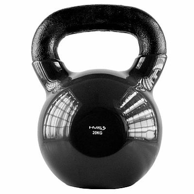 Kettlebell pokrytý vinylom HMS KNV20 20 kg, čierny