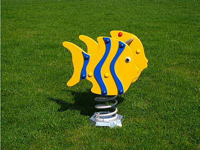 Detské hojdačka ryba - modré pruhy H200