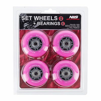 PU kolieska s ložiskami NILS EXTREME 70x24mm ABEC 7 ružové
