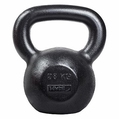 Liatinový kettlebell HMS KZG28 28 kg, čierny