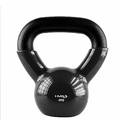 Kettlebell pokrytý vinylom HMS KNV04 4 kg, čierny