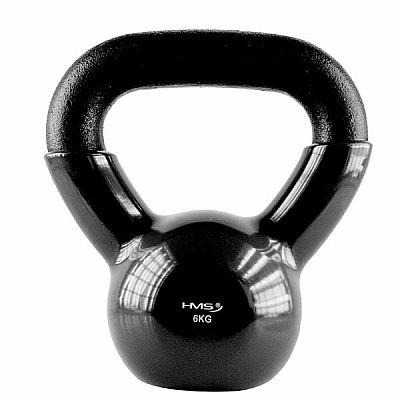 Kettlebell pokrytý vinylom HMS KNV06 6 kg, čierny