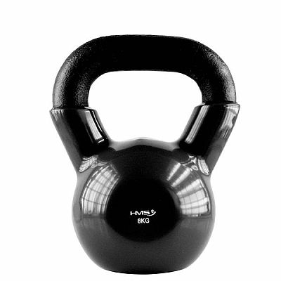 Kettlebell pokrytý vinylom HMS KNV08 8 kg, čierny