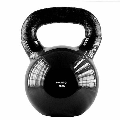 Kettlebell pokrytý vinylom HMS KNV16 16 kg, čierny