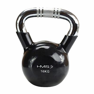 Kettlebell s chrómovaným úchopom HMS KTC 16 kg čierny