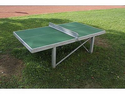 Stôl na stolný tenis vonkajší - oceľová konštrukcia (ZN) - jekel 80/80 + živicové dosky, bez sieťky