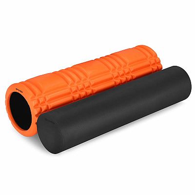 Spokey MIXROLL 2v1 Súprava masážnych fitness valcov, 45 cm, oranžová