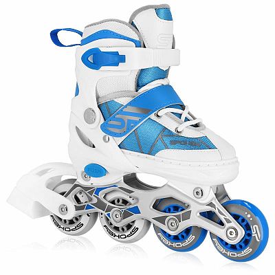 Spokey TONY Kolieskové korčule, bielo-modré, ABEC7 Carbon, vel. 30-37