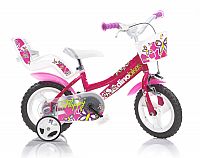 Dino 124GLN biela+ružová potlač 12" 2015 detský bicykel