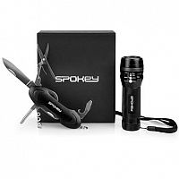 Spokey ZOOM Sada multifunkčného náradia v darčekovej krabičke: nôž + svietidlo