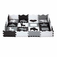 Detská penová puzzle podložka NILS Fun MD03 sivá