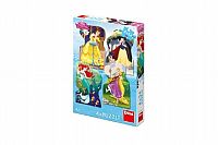 Puzzle Disney princeznej 4x54 dielikov 13x19cm v krabici 19x27x4cm