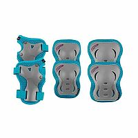 Spokey SHIELD 3dielna sada detských chráničov, tyrkysové, veľ. L