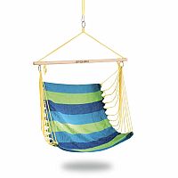 Spokey BENCH DELUXE Brazílske závesné kreslo pre dvoch, zelené pruhy