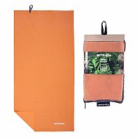 Spokey SIROCCO M Rýchloschnúci uterák s odnímateľnou sponou, oranžový, 40 x 80 cm