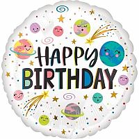 Fóliový balónik Galaxy Smile - Happy Birthday 45 cm