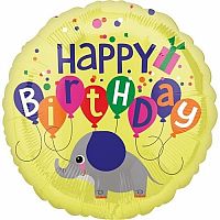 Fóliový balónik Sloník Happy Birthday 45 cm