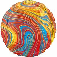 Fóliový balónik mramorový 45 cm modro-červená