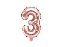 Fóliová číslica - rose gold 3 - 35 cm