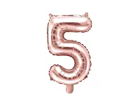 Fóliová číslica - rose gold 5 - 35 cm