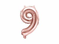 Fóliová číslica - rose gold 9 - 35 cm