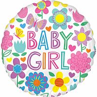 Fóliový balónik Butterfly - Baby Girl 45 cm