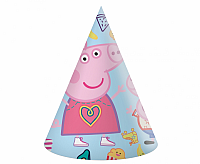 Papierové párty čiapočky Prasiatko Peppa 6 ks