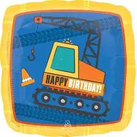 Fóliový balónik Bager - Happy Birthday 43 cm