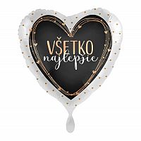 Foliový balónik Všetko Najlepšie SK - Srdce Lux rose gold 43cm
