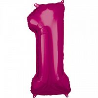 Fóliová číslica - Tmavo ružová 1 - 86 cm