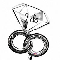 Fóliový balónik svadobné prstene diamond 69 x 76 cm