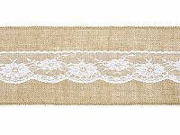 Juta s krajkou úzká 275 x 15 cm