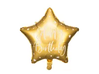 Fóliový balónik Happy Birthday - Zlatá Hviezda 40 cm