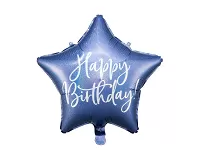 Fóliový balónik Happy Birthday - Modrá Hviezda 40 cm