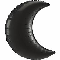 Fóliový balónik Mesiac Satin pastelový čierny - 89 cm