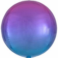 Fóliový balónik gule Ombre Orbz červená a modrá 40 cm