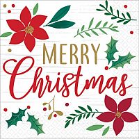 Papierové vianočné obrúsky Merry Christmas - farebné 16 ks